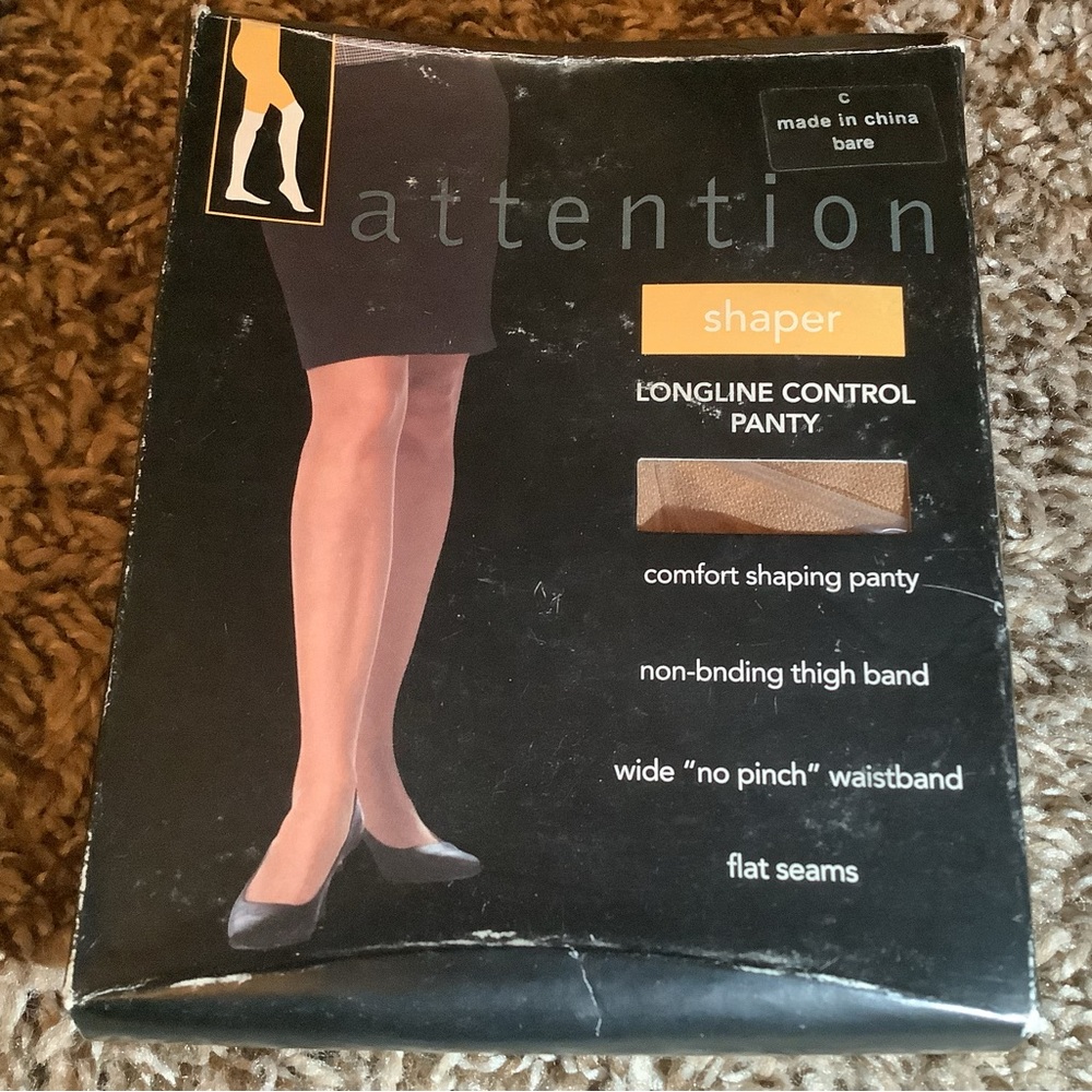Attention shaper longline control panty, color bare, size: C